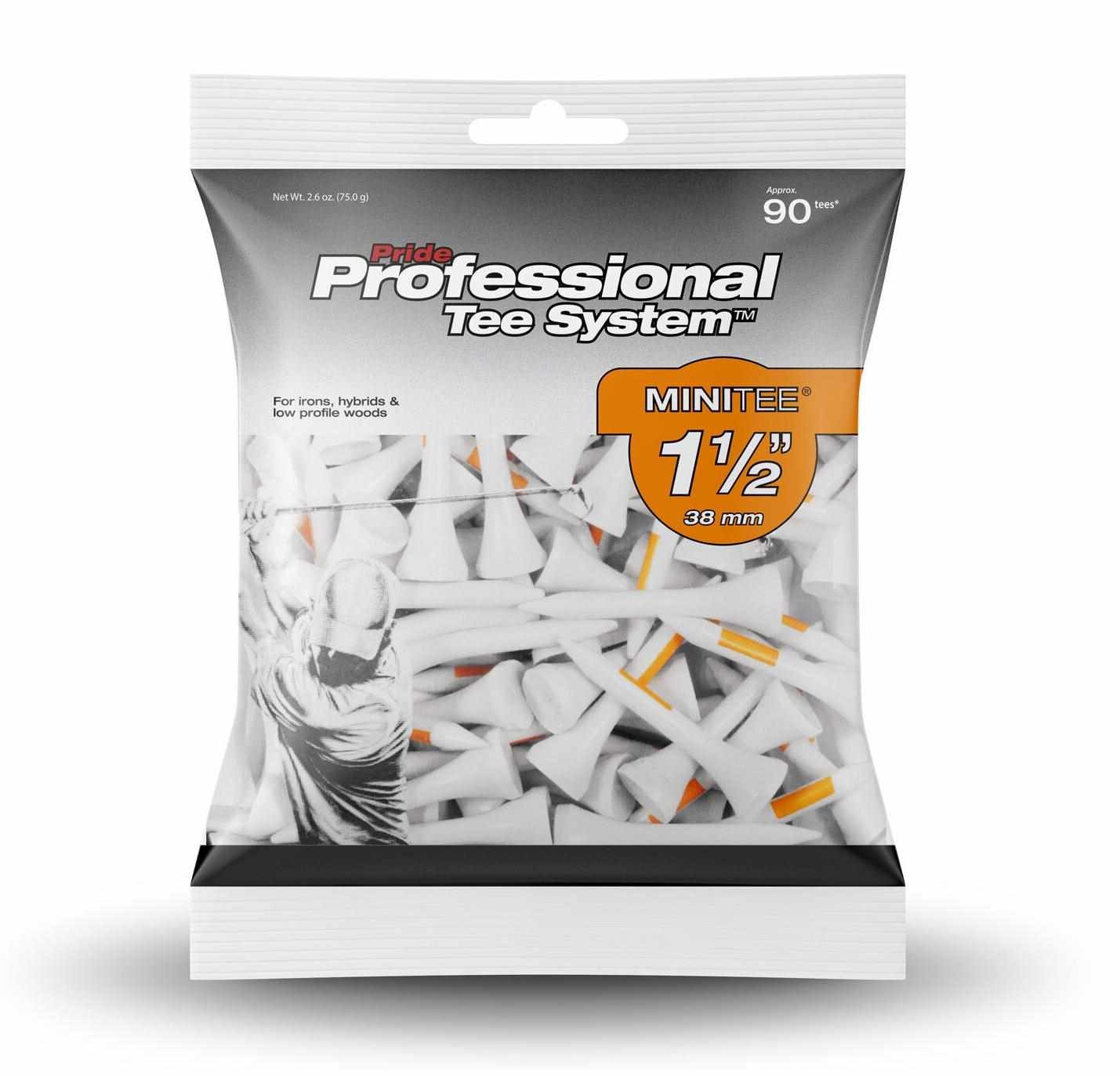 Pride Professional Tee System Prolength Mini Oranje houten tees 38mm (1 1/2"), 90 tees
