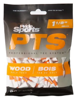 Pride Professional Tee System Prolength Mini Oranje houten tees 38mm (1 1/2"), 90 tees