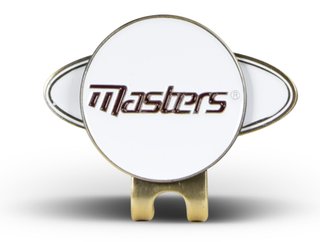 Masters Golf Cap Clip & Ball Marker, wit/rood