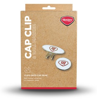 Masters Golf Cap Clip & Ball Marker, wit/rood