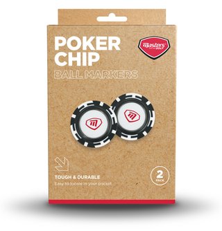 Masters Golf Poker Chips with Mag Ball Marker balmarkeerder, zwart/wit