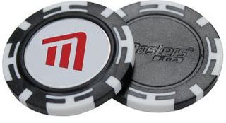 Masters Golf Poker Chips with Mag Ball Marker balmarkeerder, zwart/wit