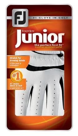 Footjoy FJ Junior 18 golfhandschoen, wit/zwart