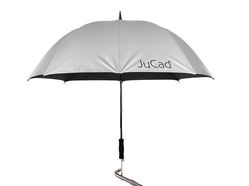 JuCad telescopische golfparaplu 68" automatisch met pin, zilver (UV-bescherming 99%/UPF50+)