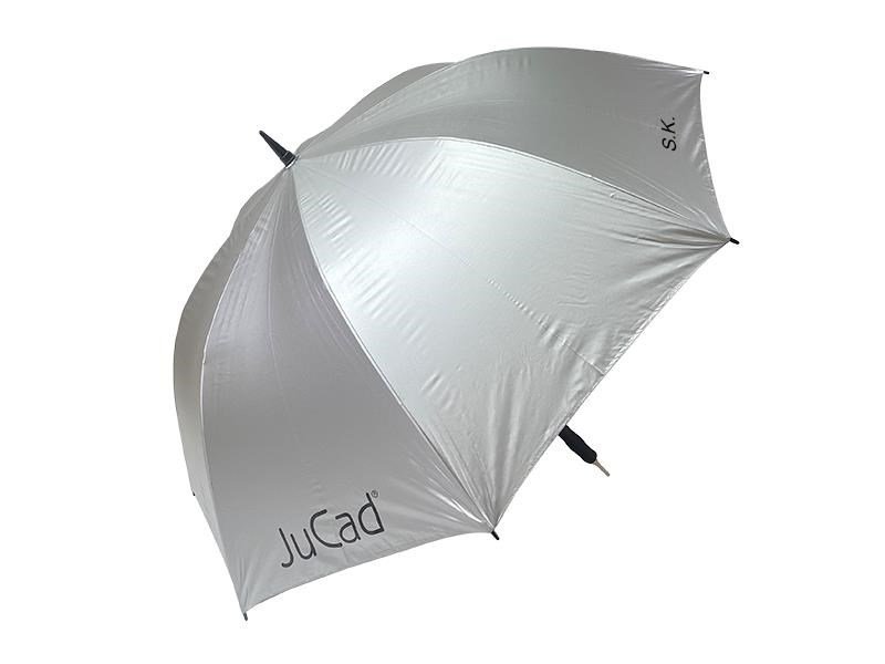 JuCad telescopische golfparaplu 68" automatisch met pin, zilver (UV-bescherming 99%/UPF50+)