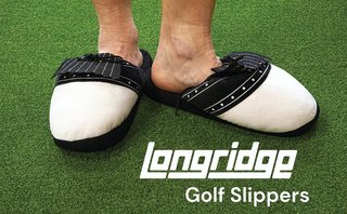 Longridge Golf Slippers (flaps) L (UK10-12) golf pantoffels, zwart/wit