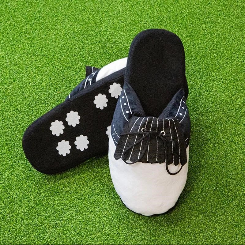 Longridge Golf Slippers (flaps) L (UK10-12) golf pantoffels, zwart/wit