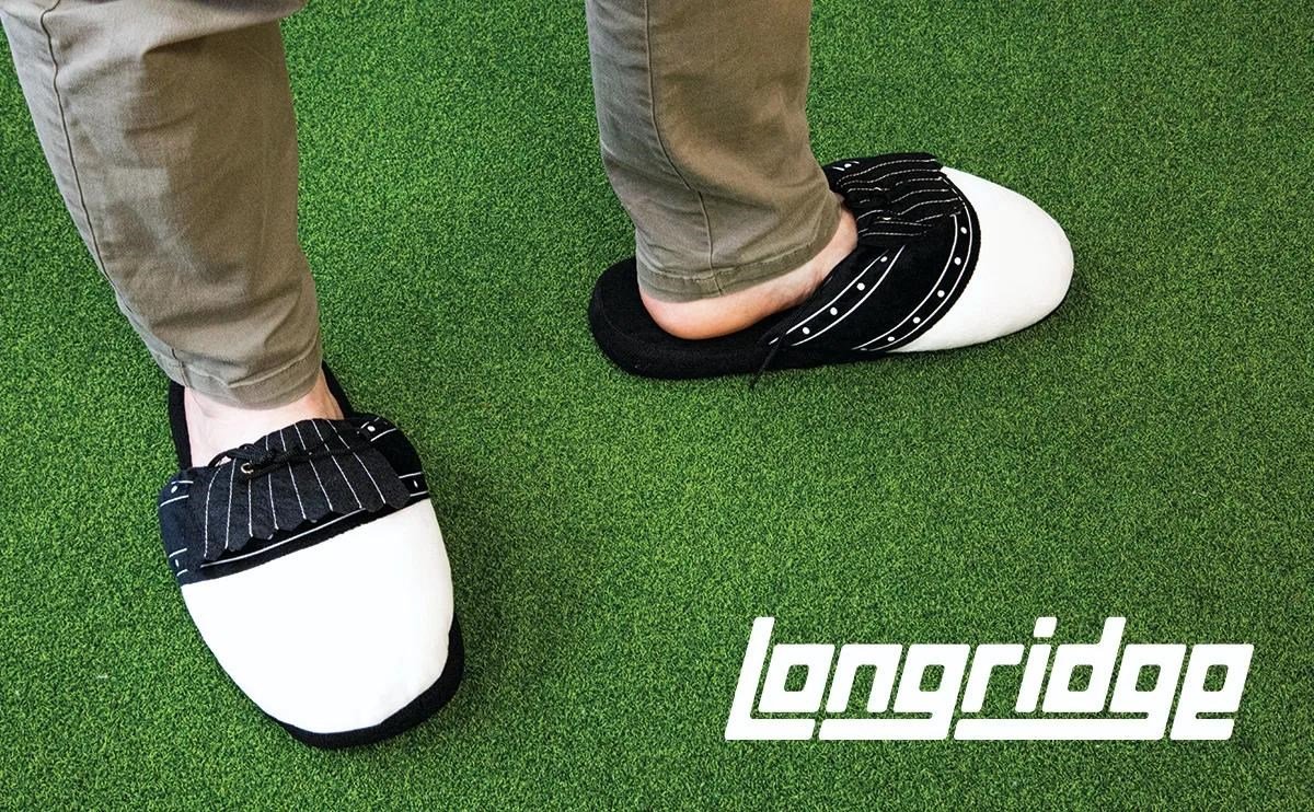 Longridge Golf Slippers (flaps) L (UK10-12) golf pantoffels, zwart/wit