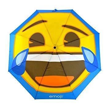 Emoji AutoFold Compact paraplu, blauw (gezicht #19 - lachend)