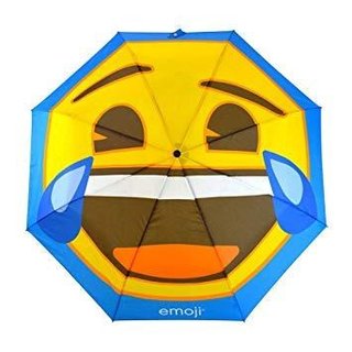 Emoji AutoFold Compact paraplu, blauw (gezicht #19 - lachend)