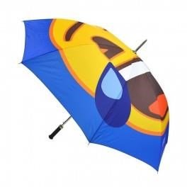 Emoji AutoFold Compact paraplu, blauw (gezicht #19 - lachend)