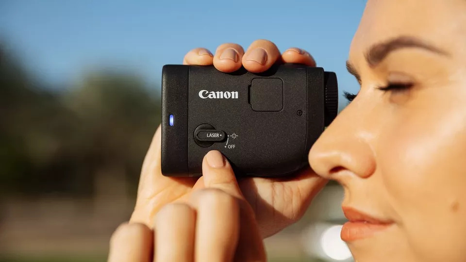 Canon PowerShot GOLF - toernooilegal hellingsmodus uit met blauw indicatielampje