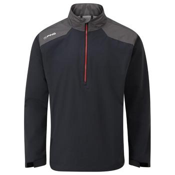 Ping AquaDrive Half-Zip waterdichte golfjas Black/Asphalt – vooraanzicht