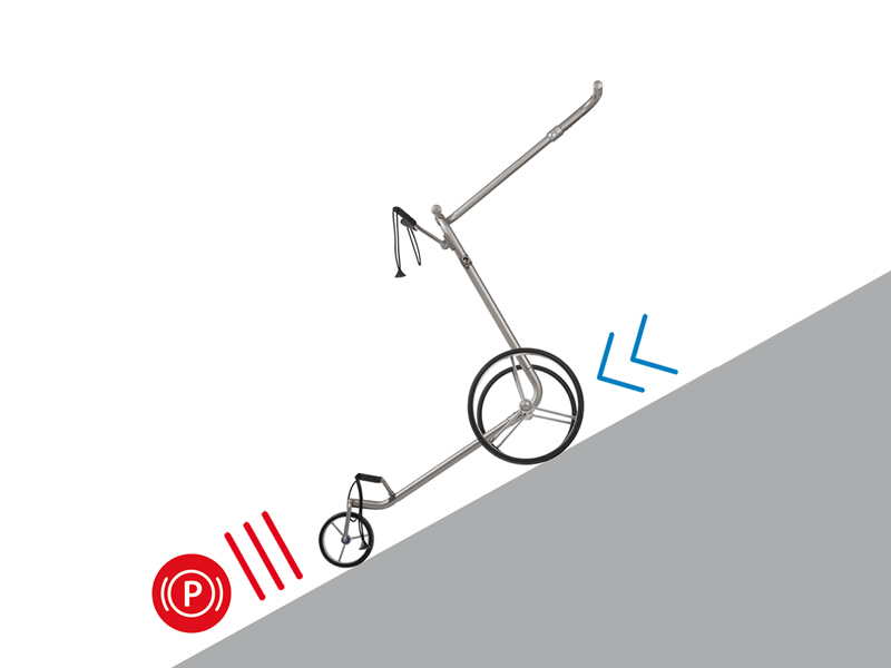 Electronic parking brake on both sides of JuCad drive SL Travel trolley