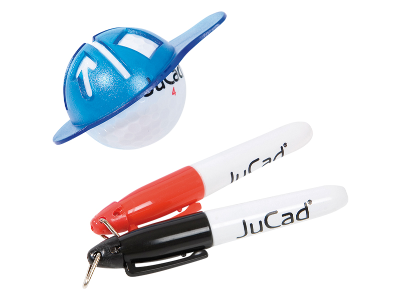 JuCad Ball Marker Set met stiften en sjabloon