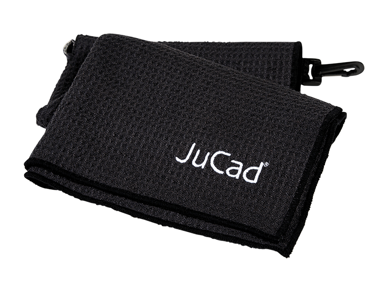 JuCad functionele handdoek hangend aan de handgreep van de trolley