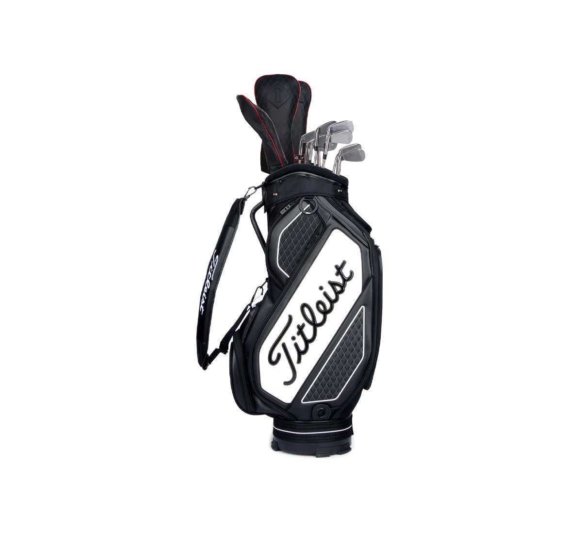Titleist Tour Series Midsize Bag zwart en wit — op de tour geïnspireerd ontwerp