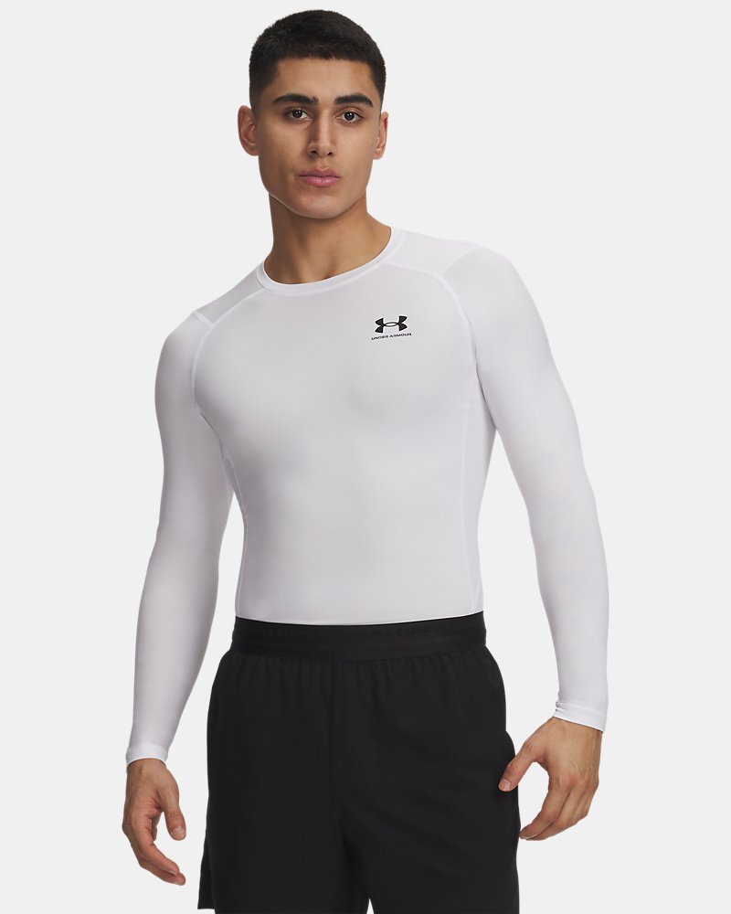 Under Armour HeatGear compressieshirt met lange mouwen – vooraanzicht met HeatGear-materiaal