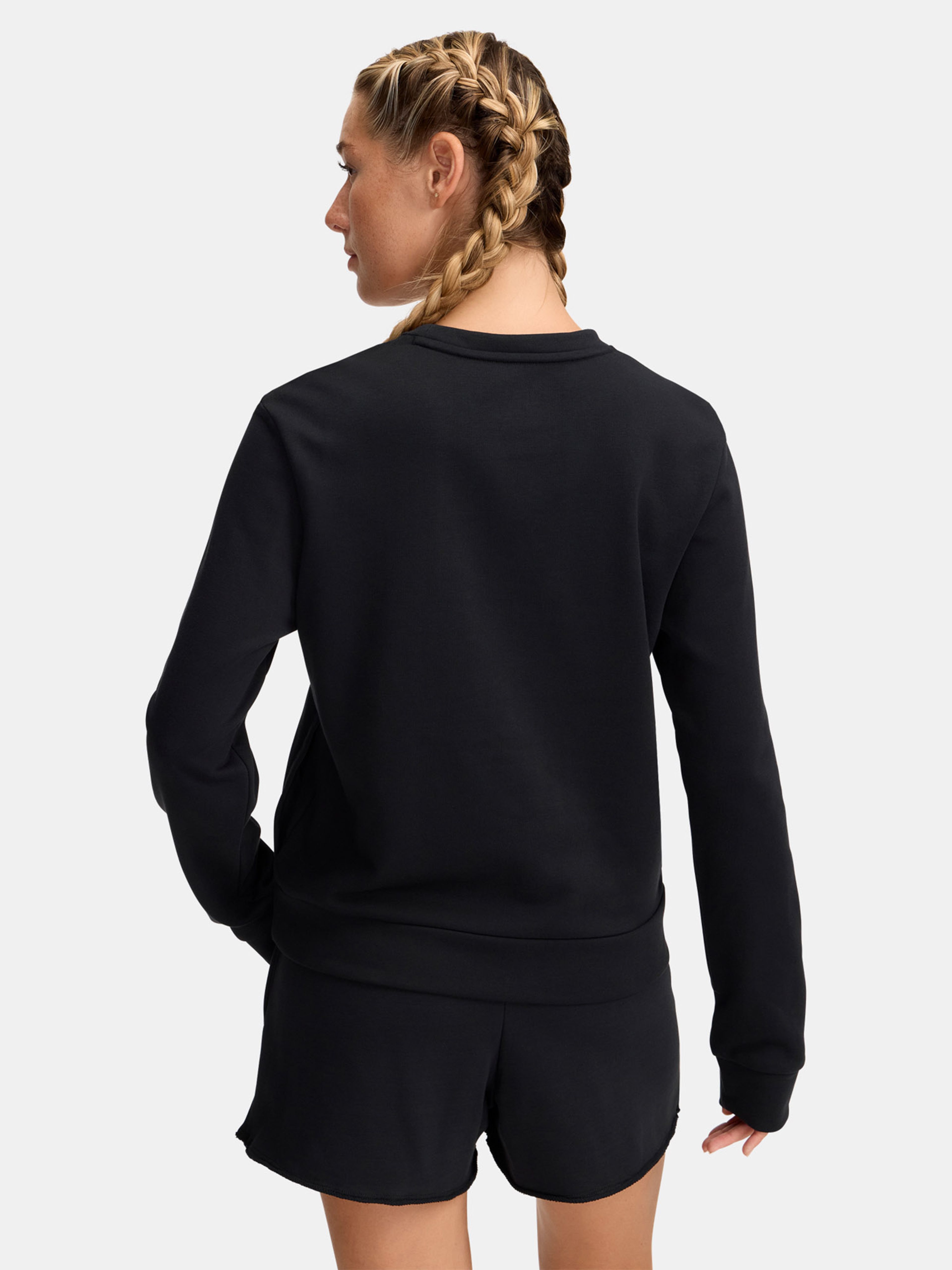 Under Armour Rival Terry Crew sweatshirt voor dames – zijaanzicht lifestyle