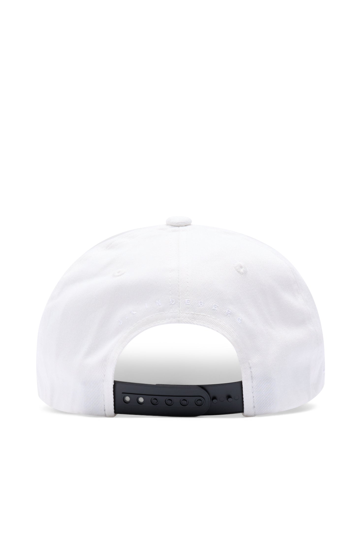 J.Lindeberg Heath Cap White – zijprofiel met Flexfit-pasvorm en gebogen klep