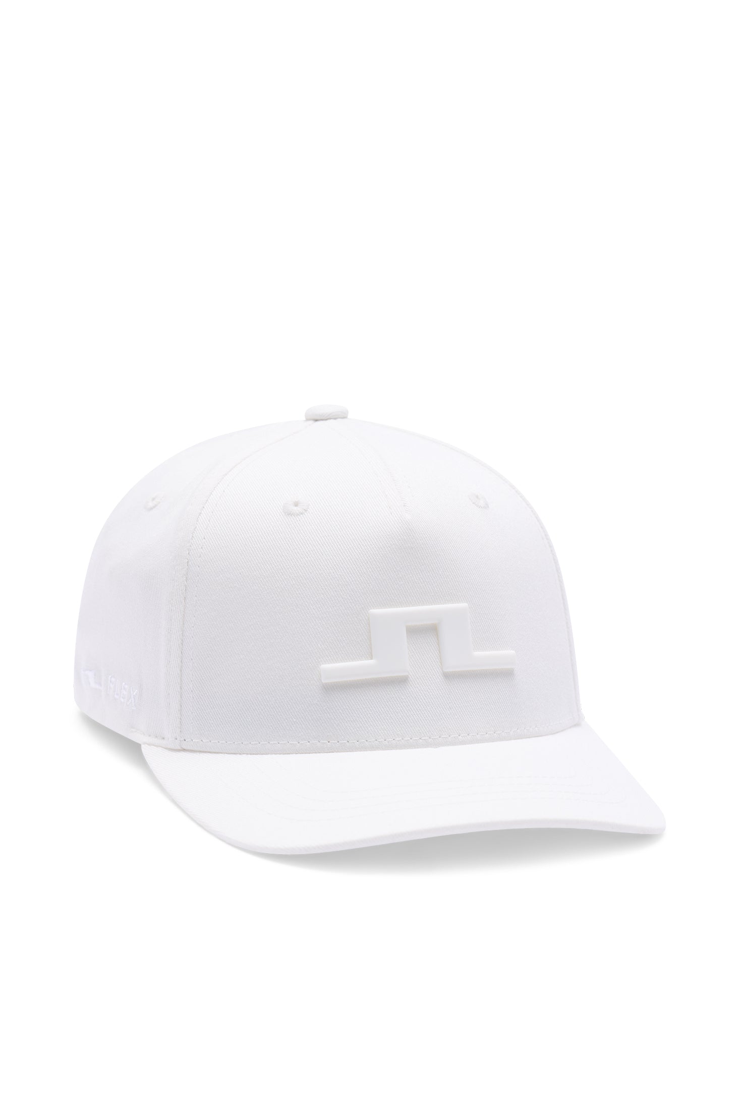J.Lindeberg Heath Cap White – achteraanzicht met branding op het middenachter en verstelbare sluiting