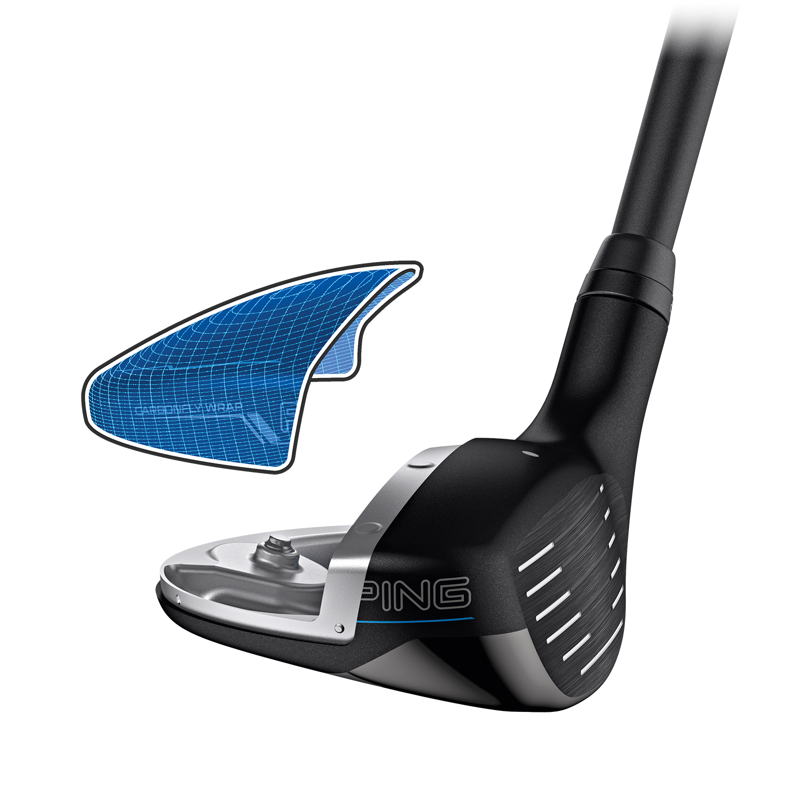 PING G440 hybrid exploded-view illustratie van de Carbonfly Wrap-kroon