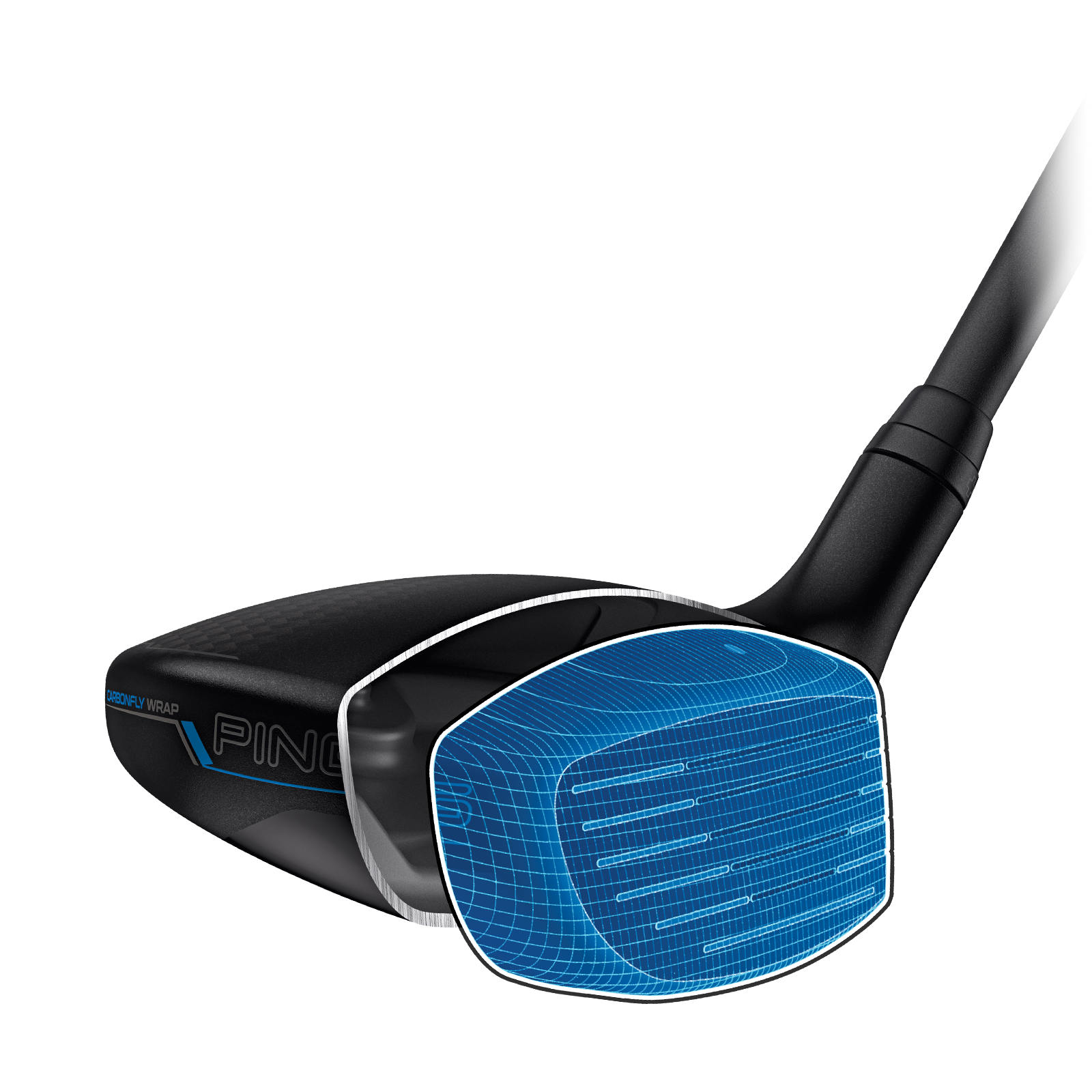 PING G440 hybrid exploded-view illustratie van het dunne maraging stalen slagvlak