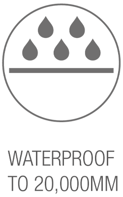 Waterproof 20,000mm rating badge