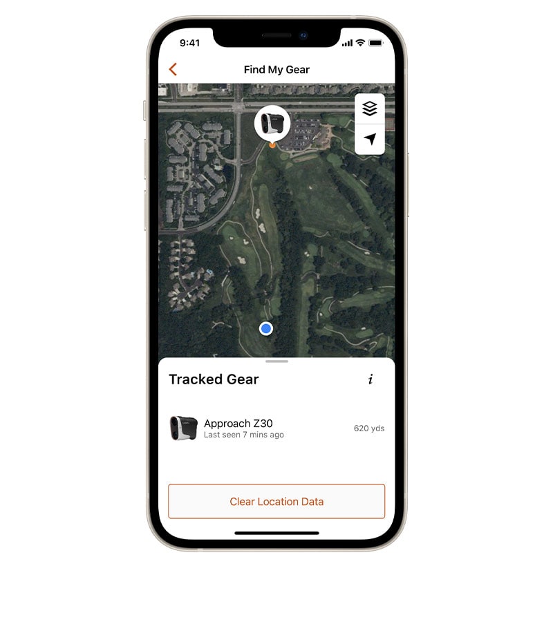 Find My Garmin functie voor Approach Z30