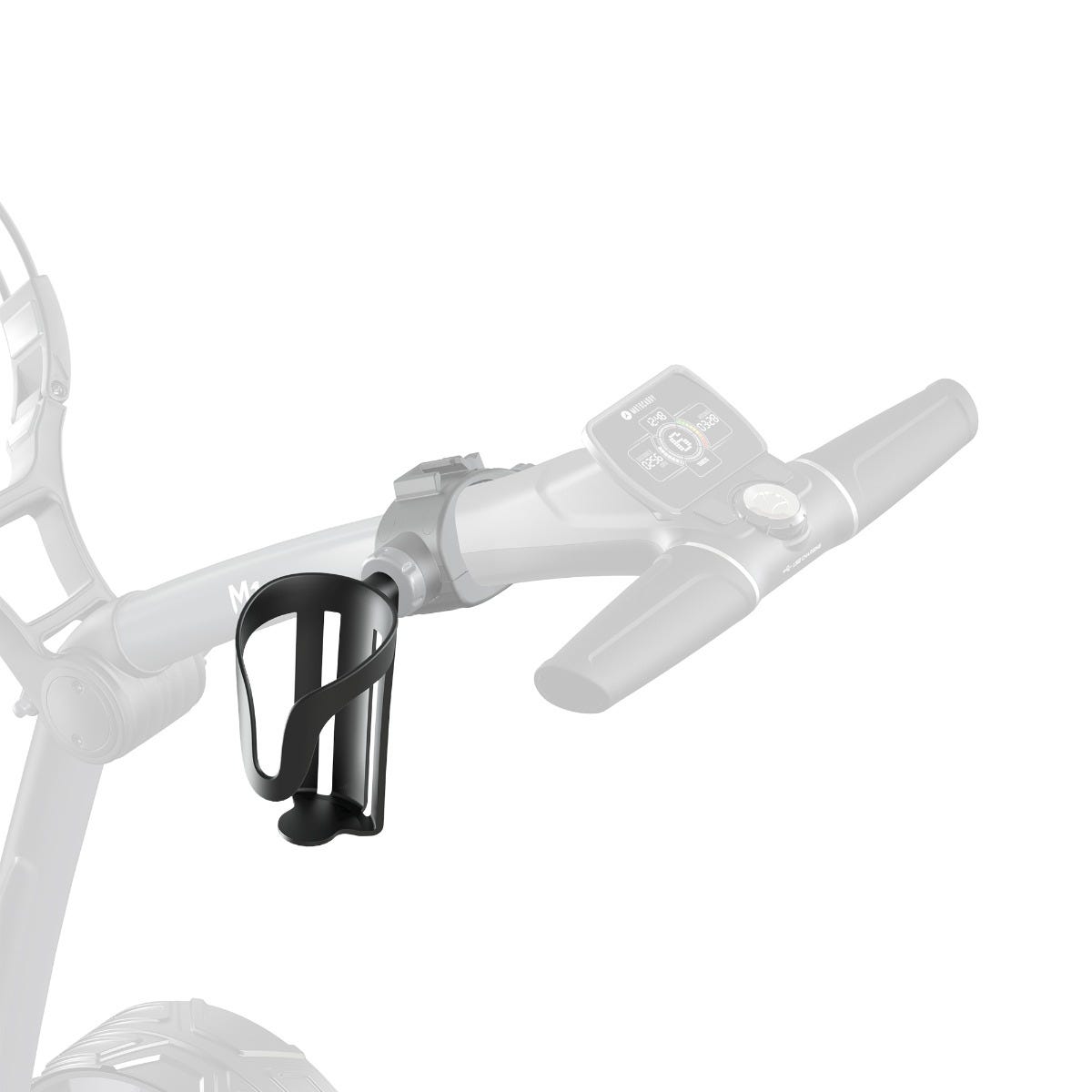 Motocaddy Drink Holder — zijaanzicht met bevestiging