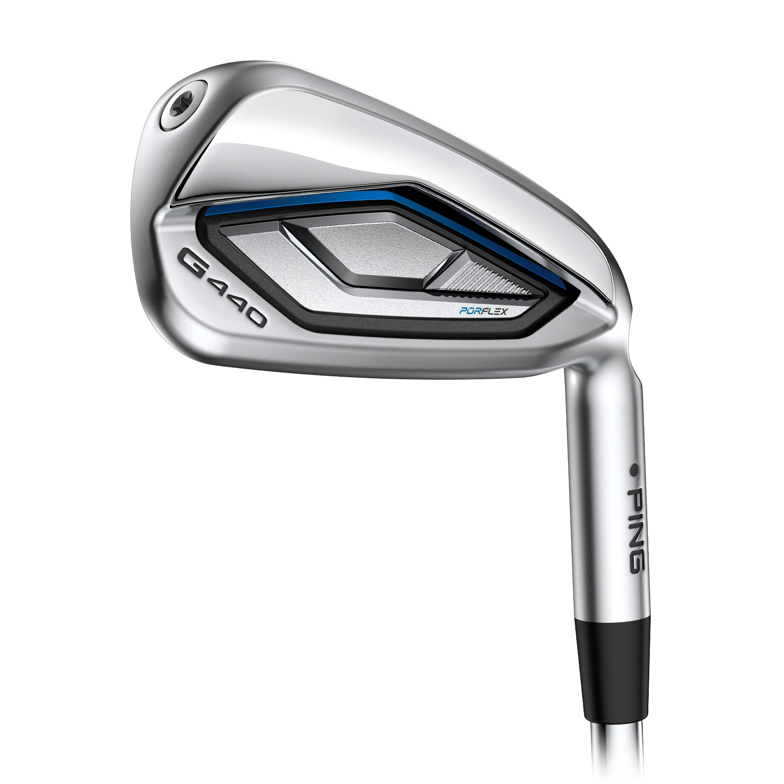 PING G440 4-iron cavity showing longer shaft design for long irons