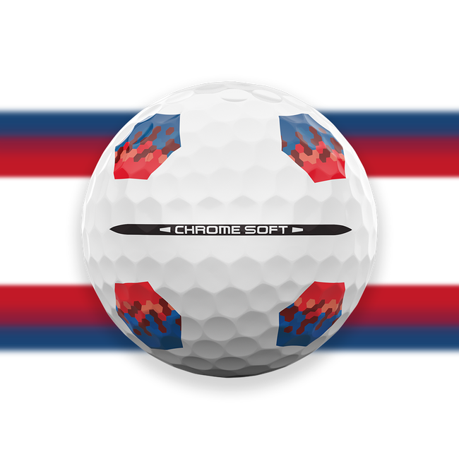 Callaway Chrome Soft 2026 TruTrack Blue/Red – uitlijning en roll-feedback detail