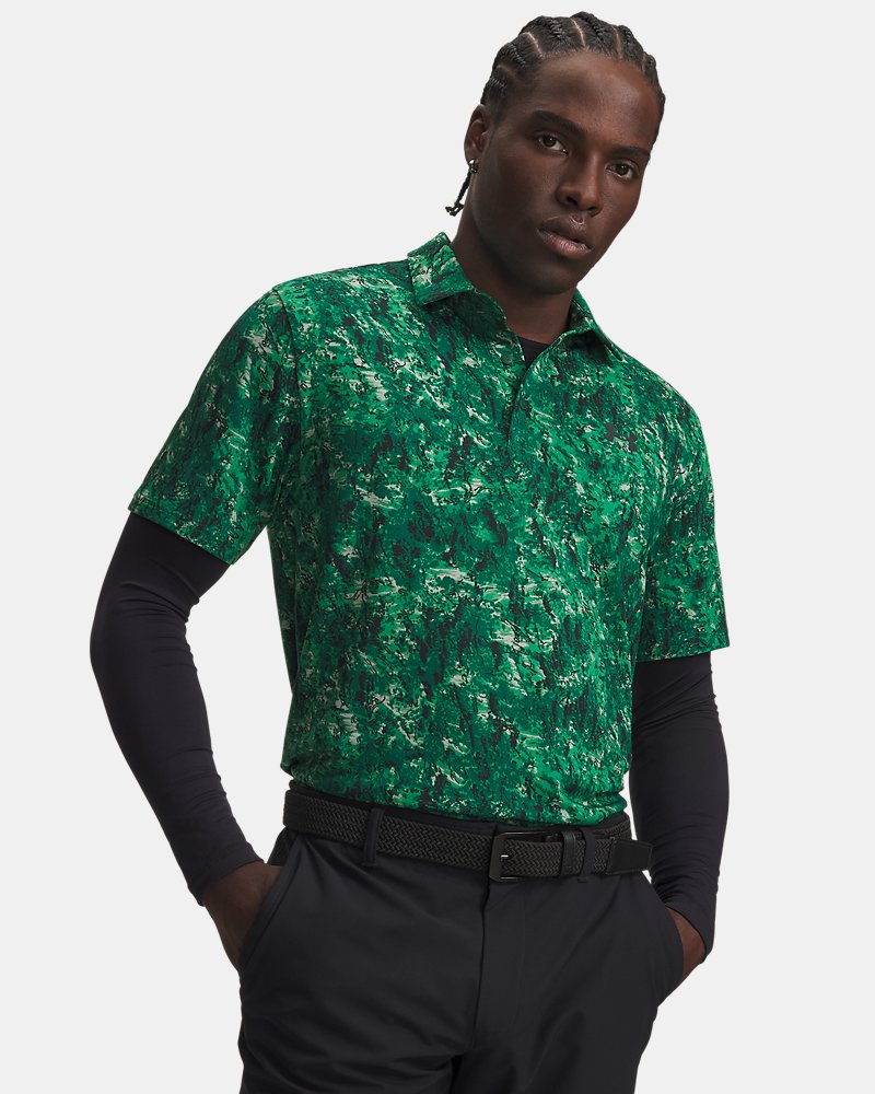 UA Playoff 3.0 Printed polo – front view, green