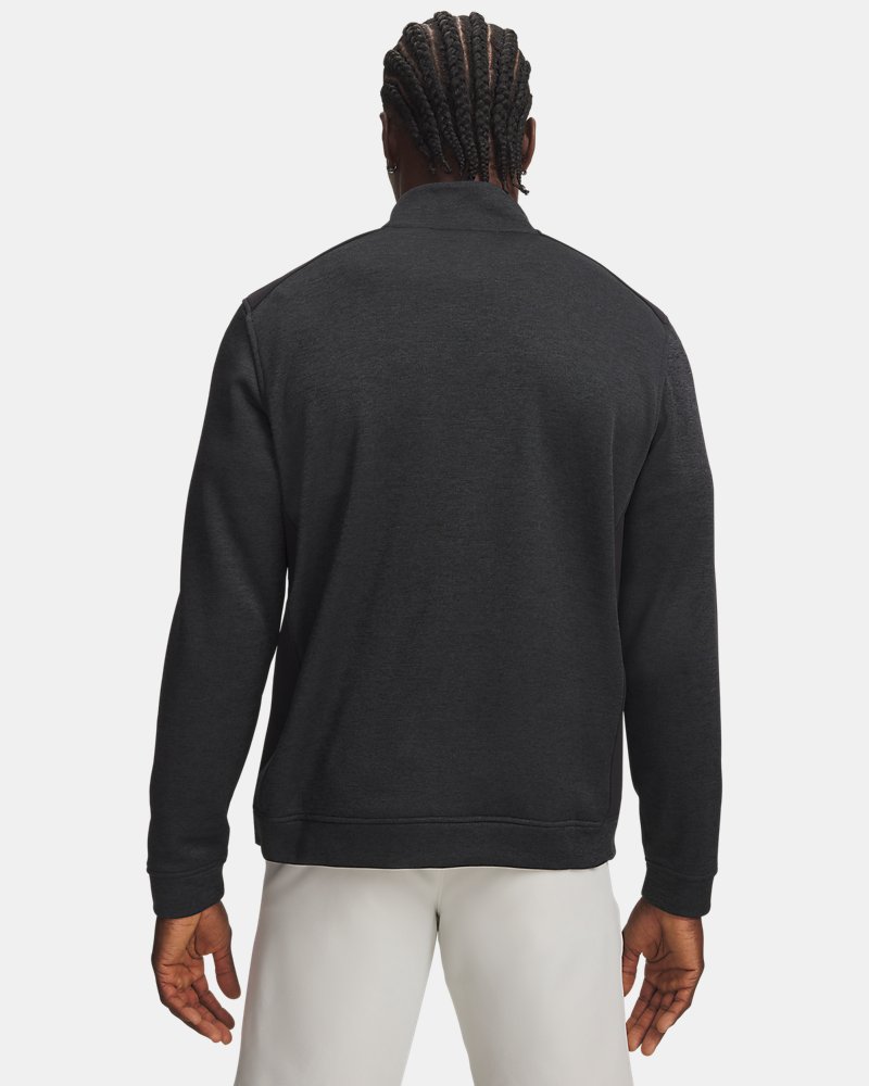 UA SweaterFleece Hybrid – achteraanzicht, zwart