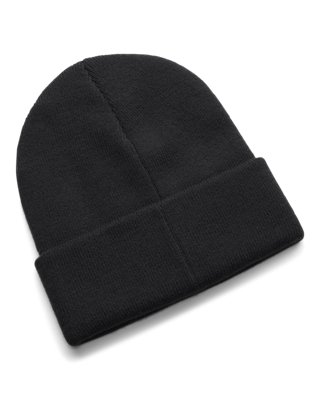 Under Armour Halftime Cuff Beanie achteraanzicht, zwart