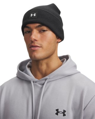 Under Armour Halftime Cuff Beanie lifestyleaanzicht, zwart en wit