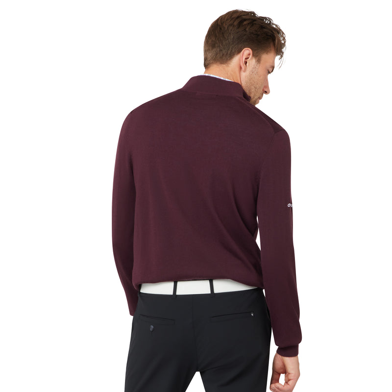 Callaway Blended Merino 1/4 Zip Sweater Italian Plum – detailweergave