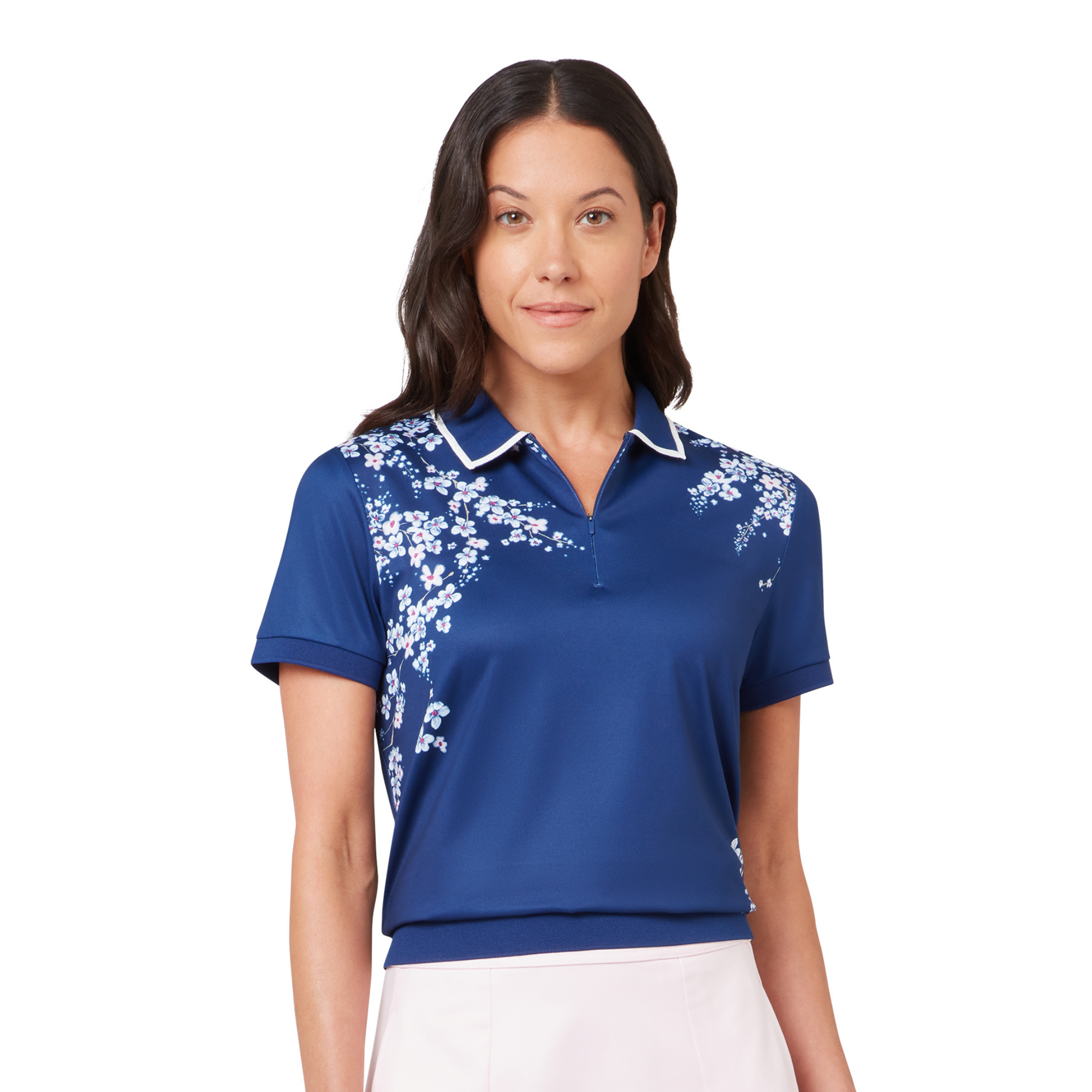 Callaway Floral Blossom Ladies Polo Blue Depths – vooraanzicht