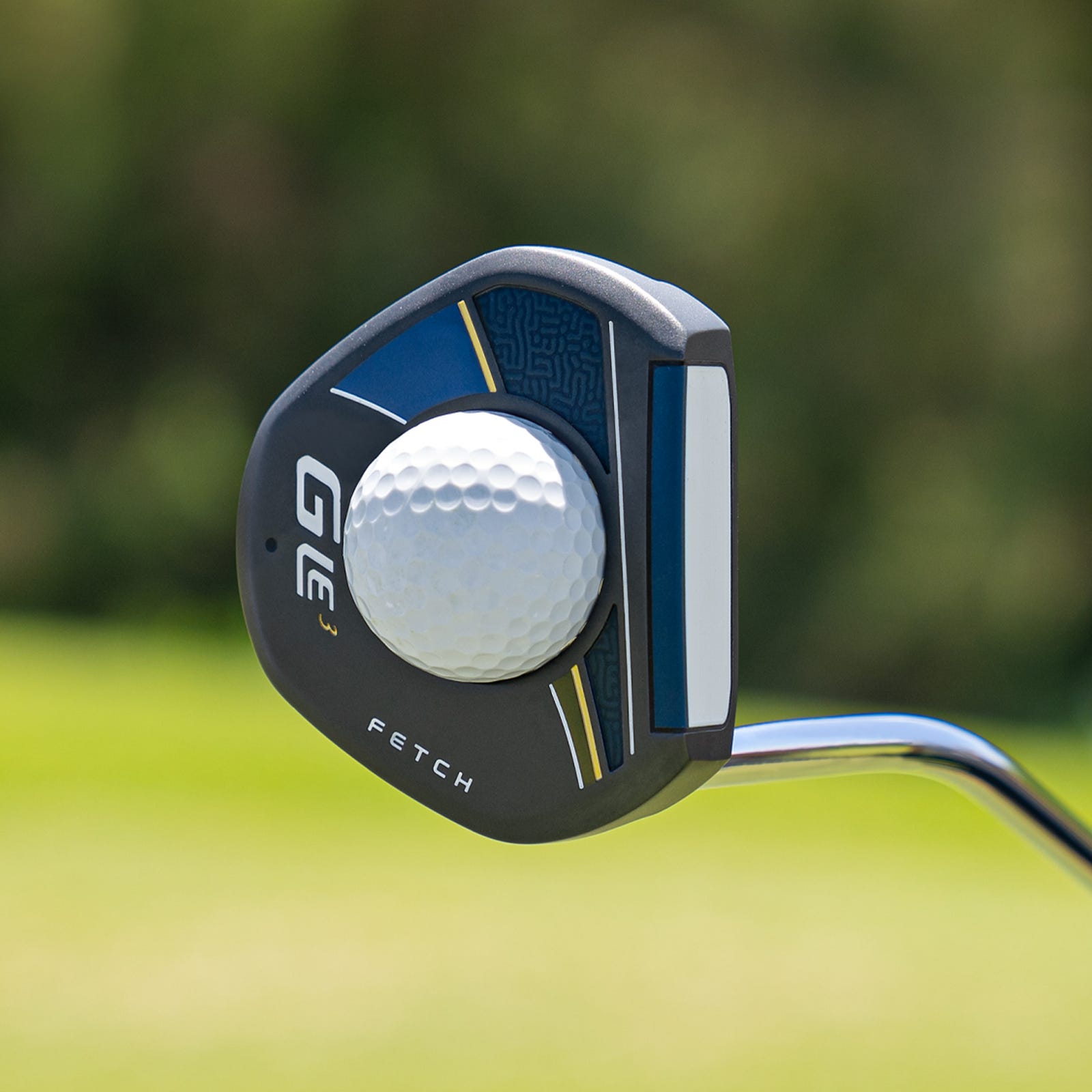 Ping G Le3 Fetch putter showing ball resting in the sole pick-up cavity