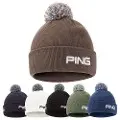PING Golf Cresting Knit Hat in Laurel – vooraanzicht met SensorWarm constructie en geborduurde branding