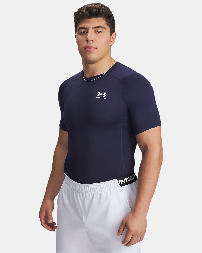 Under Armour HeatGear Compression Top – Vooraanzicht, Midnight Navy