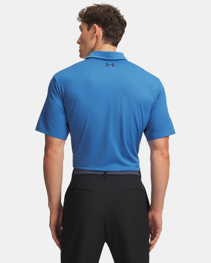 Under Armour Matchplay polo achteraanzicht in Aegean Blue