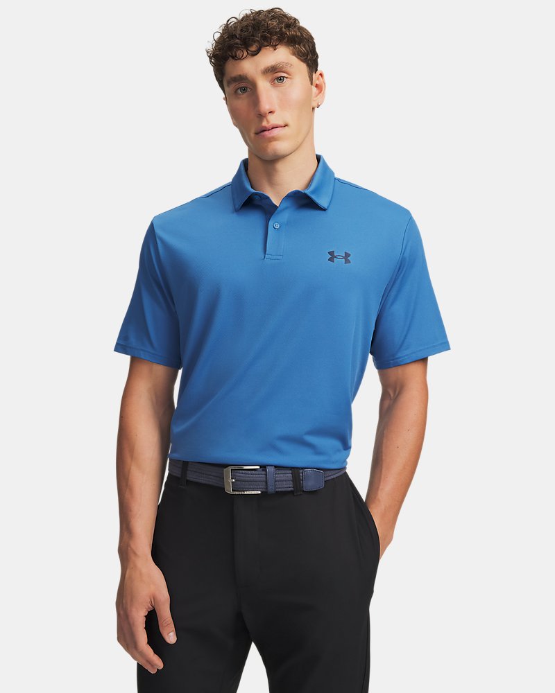 Under Armour Matchplay polo vooraanzicht in Aegean Blue