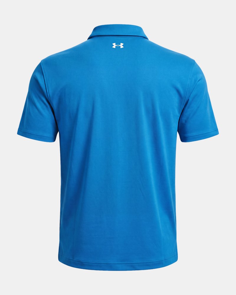 Under Armour Tee To Green Pique polo – achteraanzicht, aegean blue