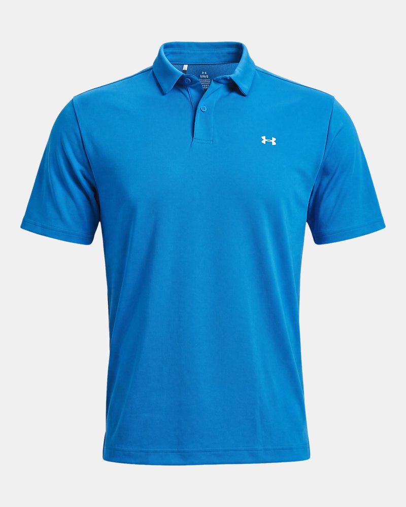 Under Armour Tee To Green Pique polo – vooraanzicht, aegean blue