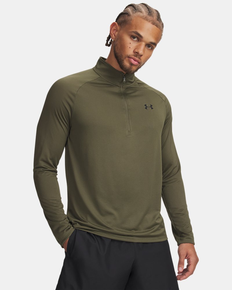 Under Armour UA Tech Half Zip Long Sleeve – Groen, vooraanzicht