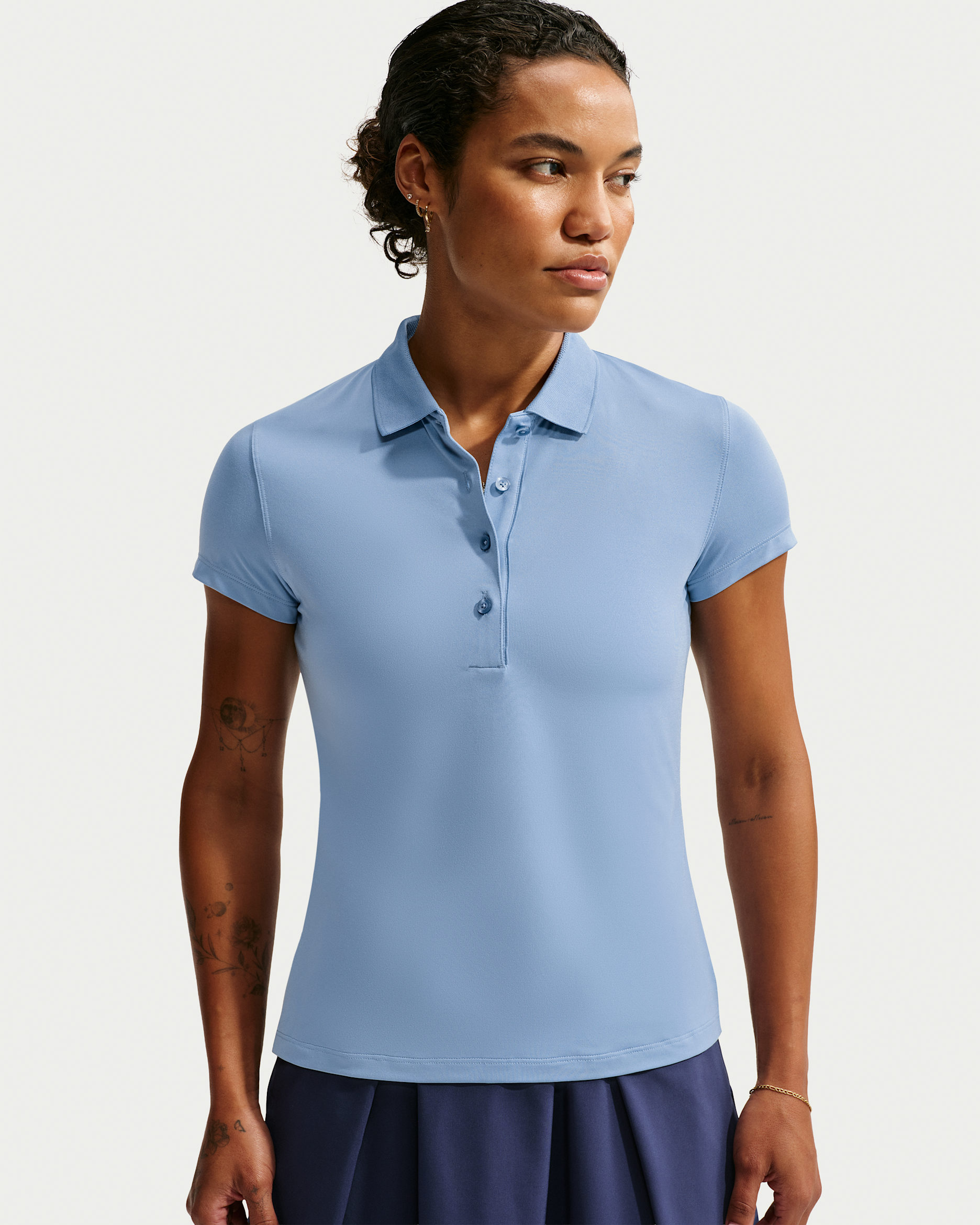 Nike Golf Club Damespolo in Work Blue/White – vooraanzicht