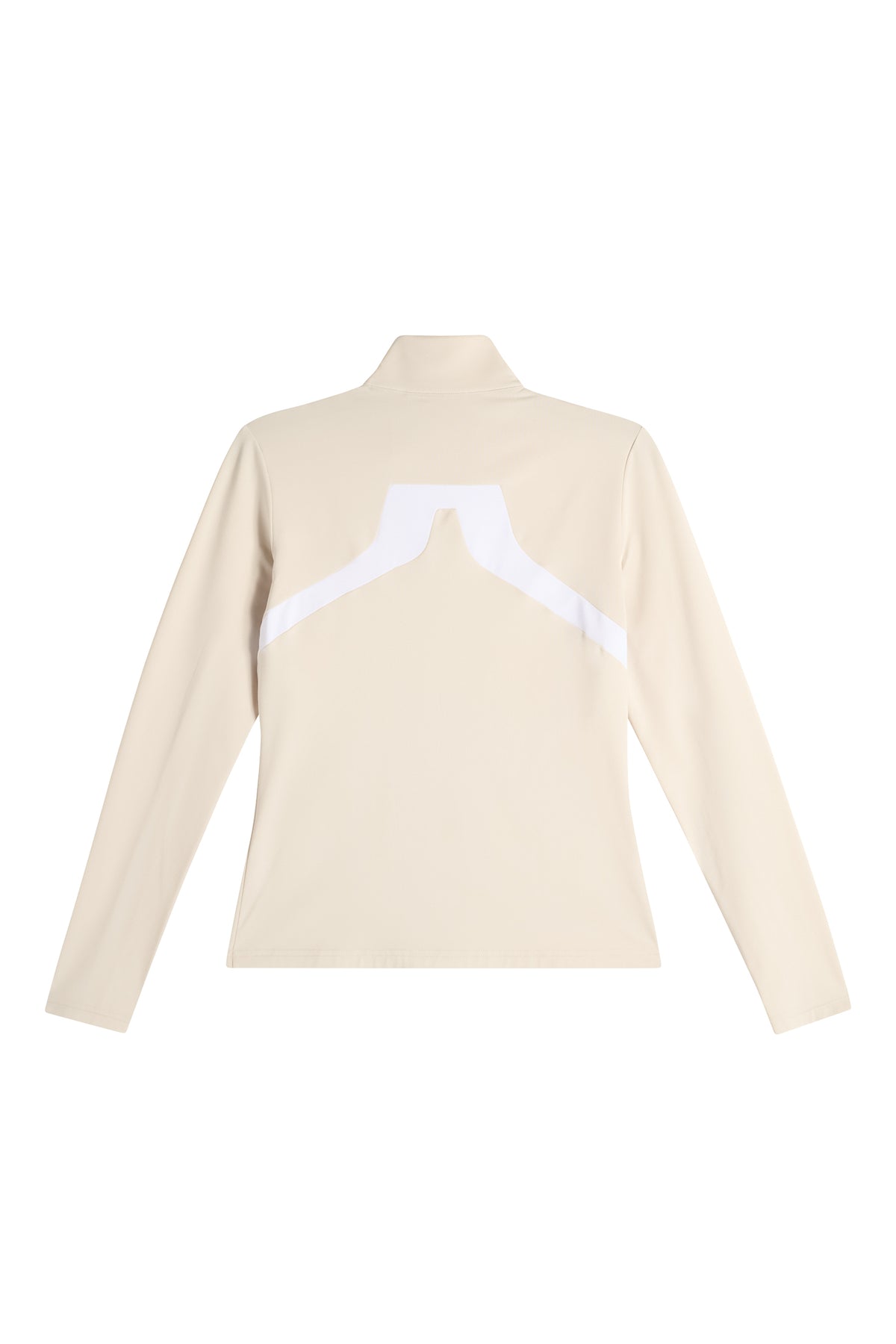 J.Lindeberg Janice Mid Layer Moonbeam – tweewegrits en kinbeschermer detail