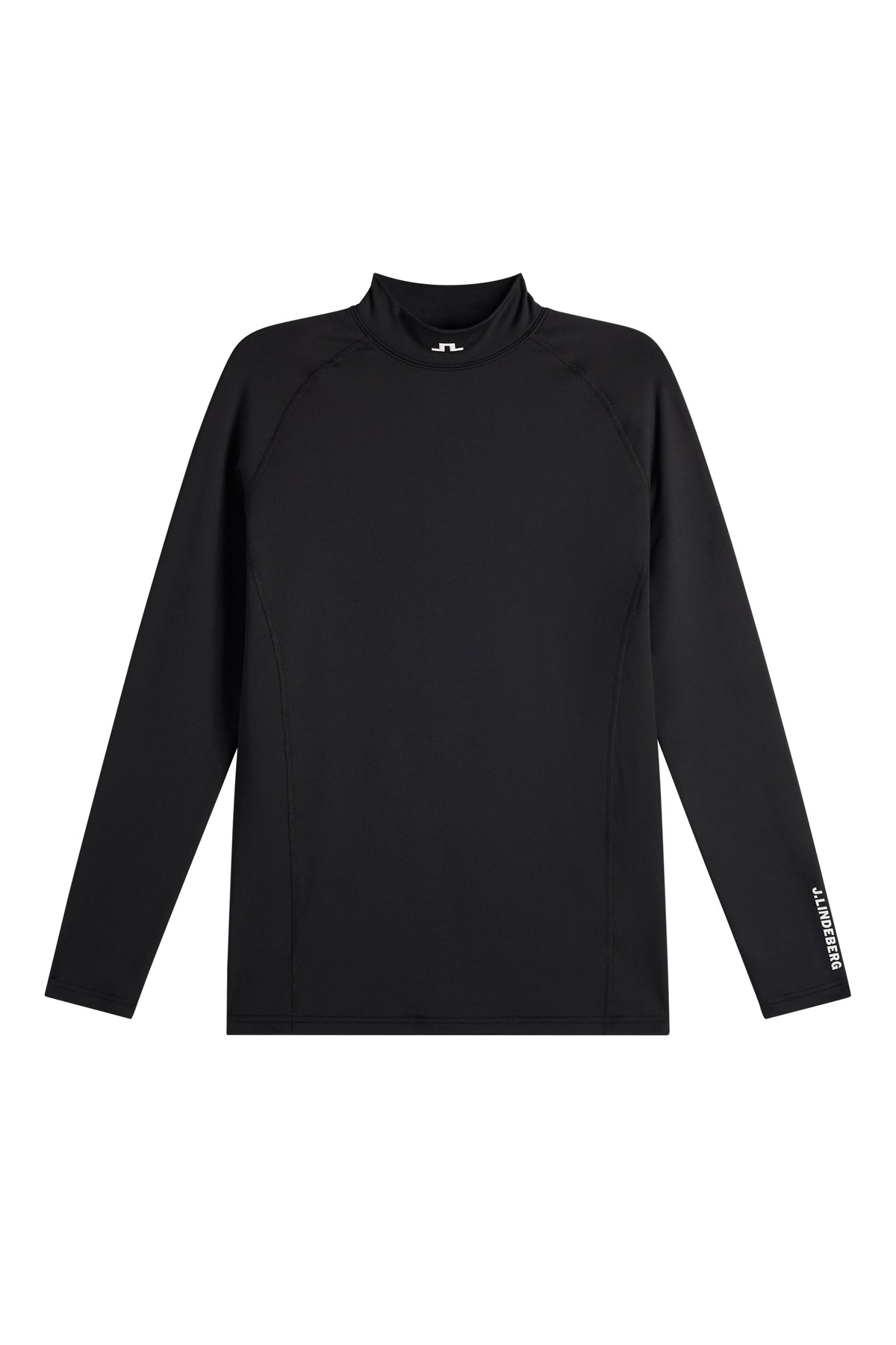 J.Lindeberg Ello Brushed Top Zwart – vierwegstretch slanke pasvorm in actie