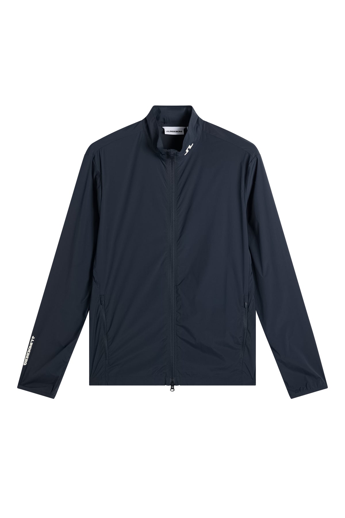 J.Lindeberg Tour Tech Packable Jacket JL Navy – volledige lengte lifestyle op de golfbaan